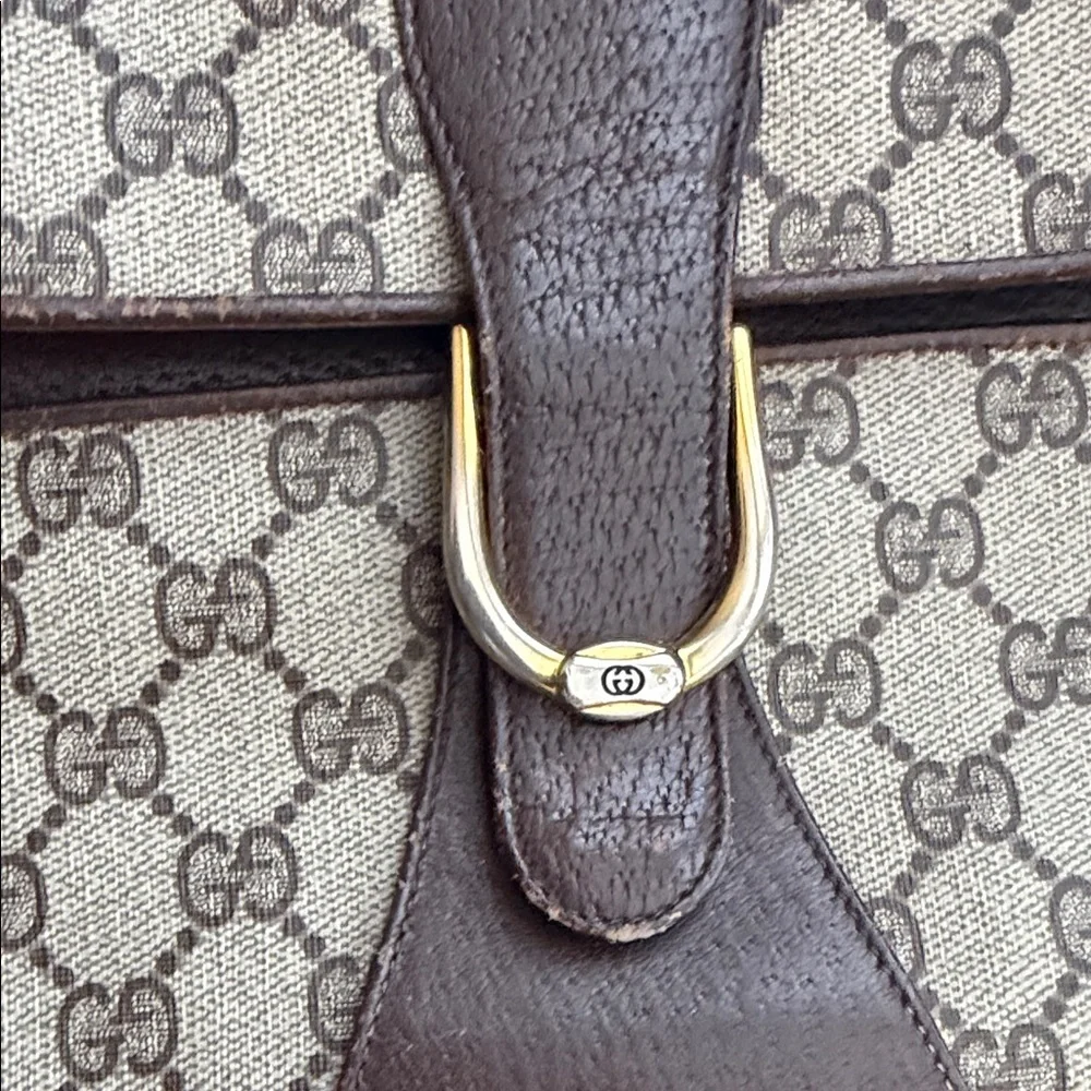 💚♥️Gucci Envelope Crossbody Bag with Brown Leather and Green-Red Web Strap - Picture 3 of 16